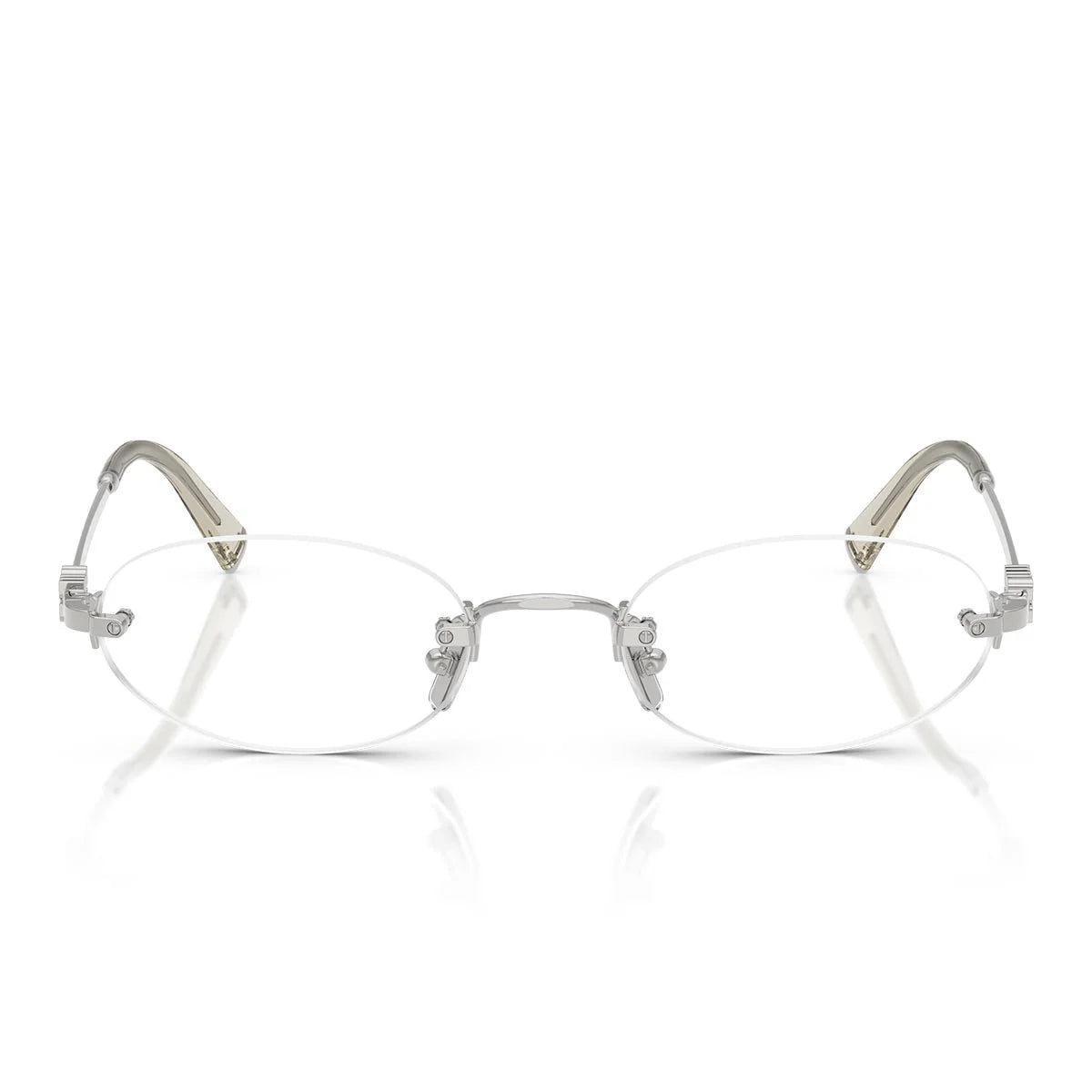 Miu Miu Prescription Glasses Mu53 Wv 1 Bc1 O1 Silver/Transparent Women’s