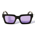 Off White Eyeglasses Ow9000 1037 Black/Transparent With Purple Clip Unisex