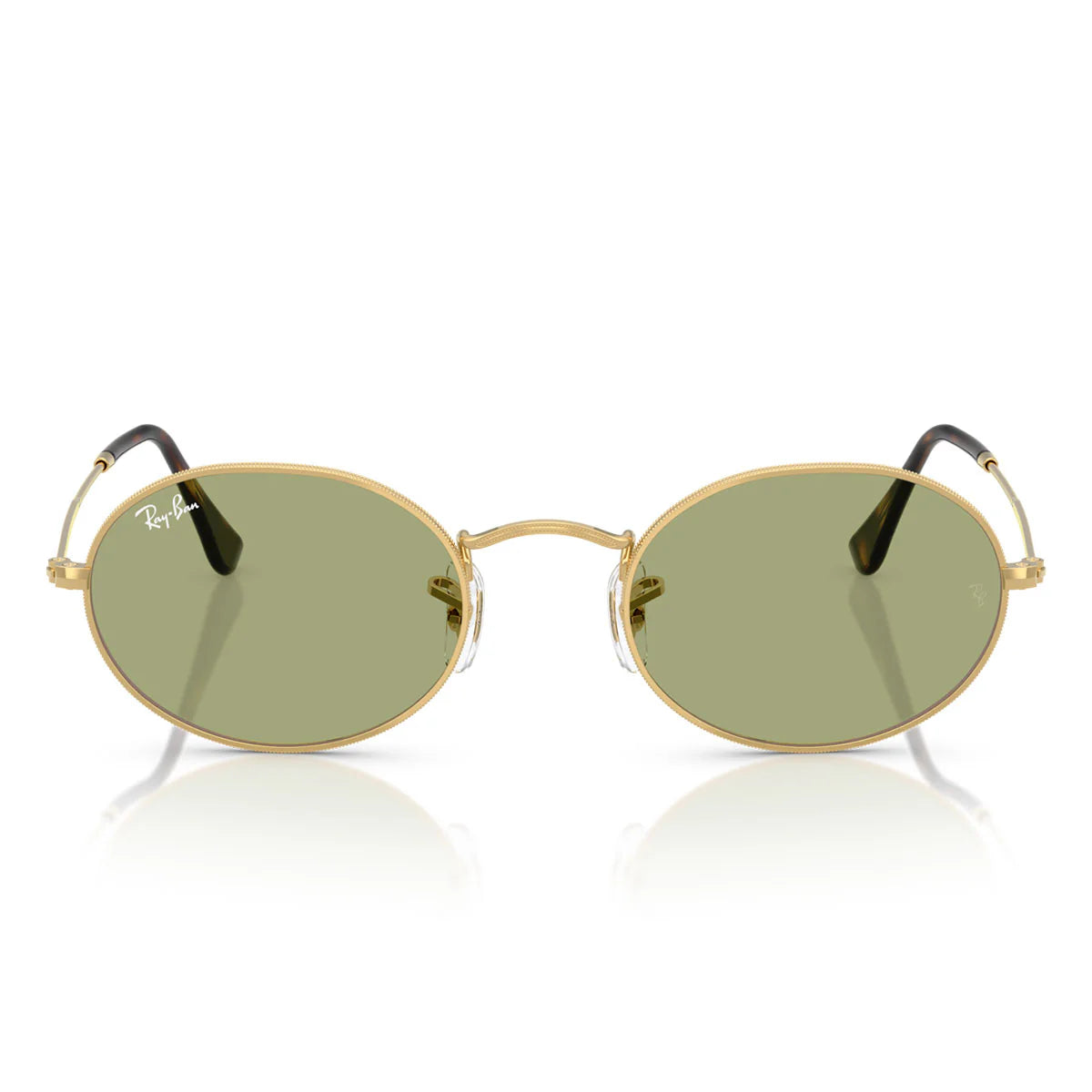 Ray Ban Sunglasses Rb3547 001/4 E Oval Gold/Green Unisex