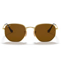 Ray Ban Sunglasses Rb3548 N 001/57 Hexagonal Gold/Brown Unisex Polarized