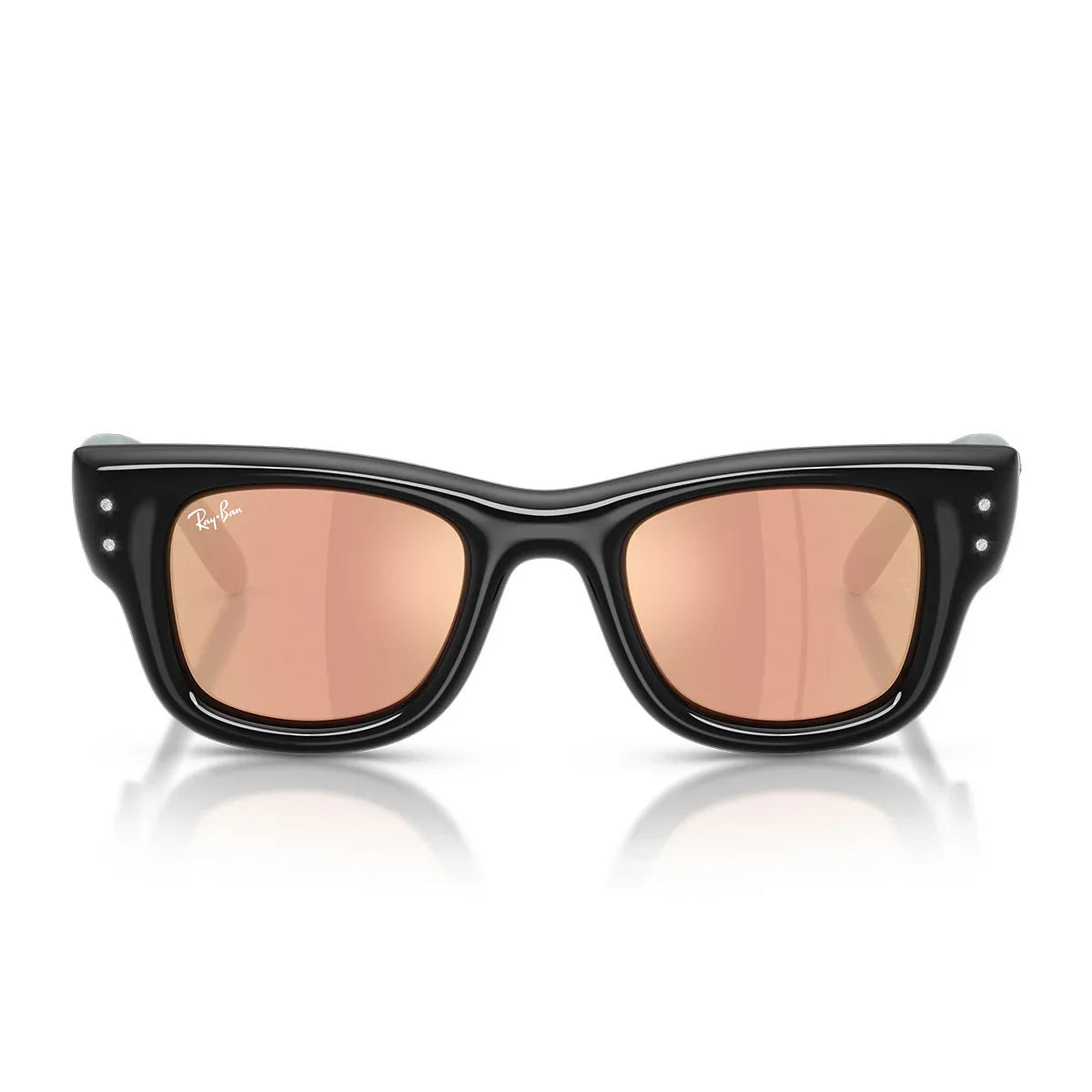 Ray Ban Sunglasses Rb4940 B 68647 J Wayfarer Puffer X Asap Rocky Black With Rhinestones/Dark Brown Rosé Mirrored Unisex