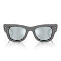 Ray Ban Sunglasses Rb4940 Bp 686530 Wayfarer Puffer X Asap Rocky Black With Rhinestones/Silver Mirrored Green Unisex