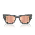 Ray Ban Sunglasses Rb4940 Bp 68657 J Wayfarer Puffer X Asap Rocky Black With Rhinestones/Dark Brown Rosé Mirrored Unisex