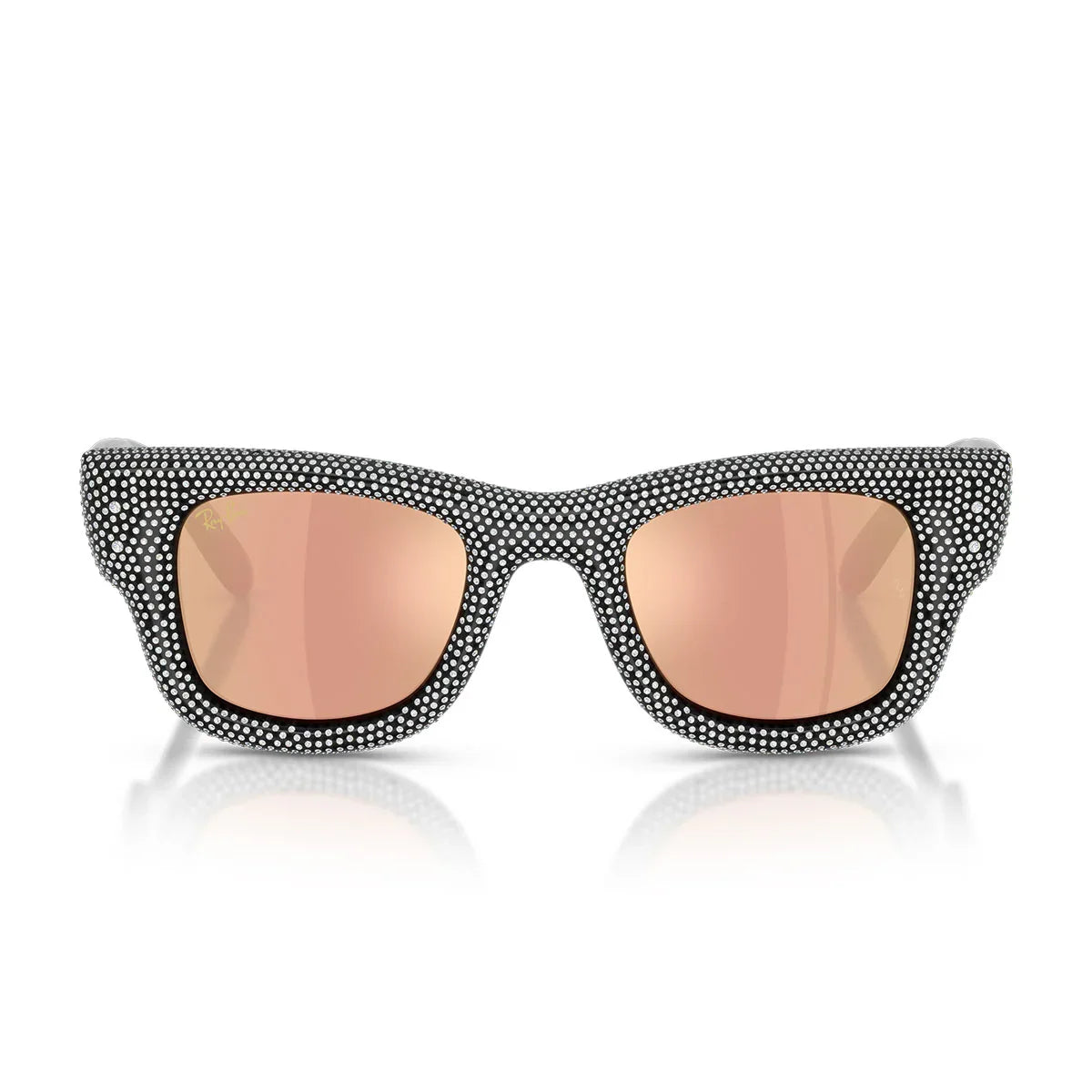 Ray Ban Sunglasses Rb4940 Bp 68657 J Wayfarer Puffer X Asap Rocky Black With Rhinestones/Dark Brown Rosé Mirrored Unisex