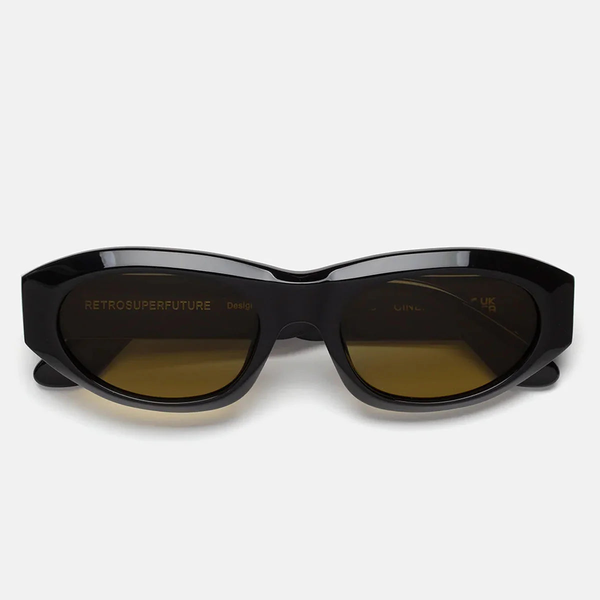 Retro Super Future Sunglasses Cinema Vintage Brown Qrv Black/Yellow Unisex