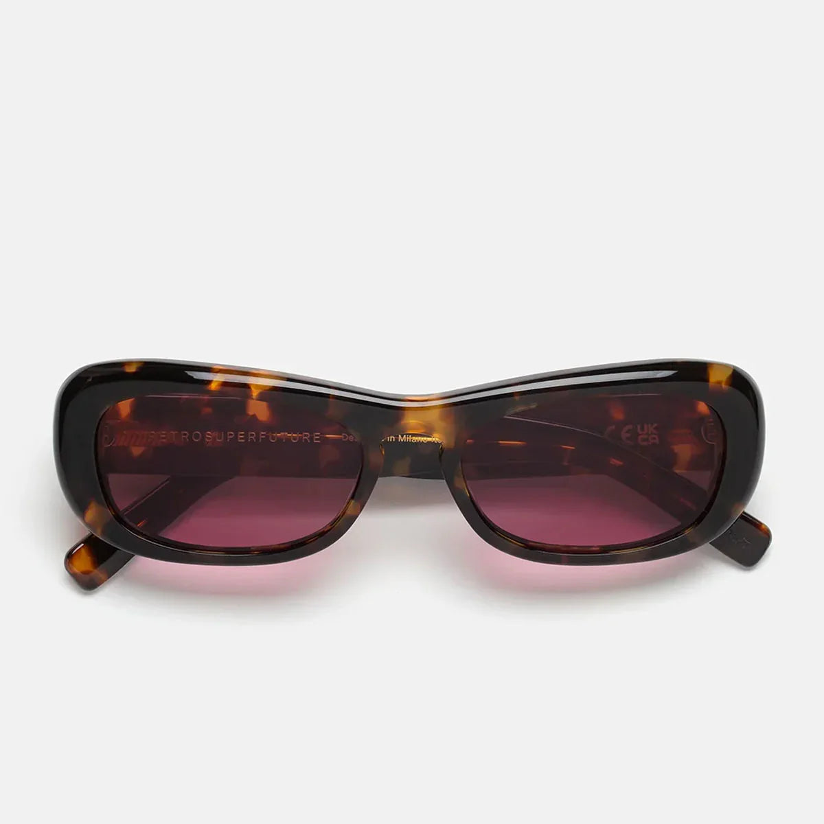 Retro Super Future Sunglasses Sugo Burnt Havana Fxo Brown/Red Unisex