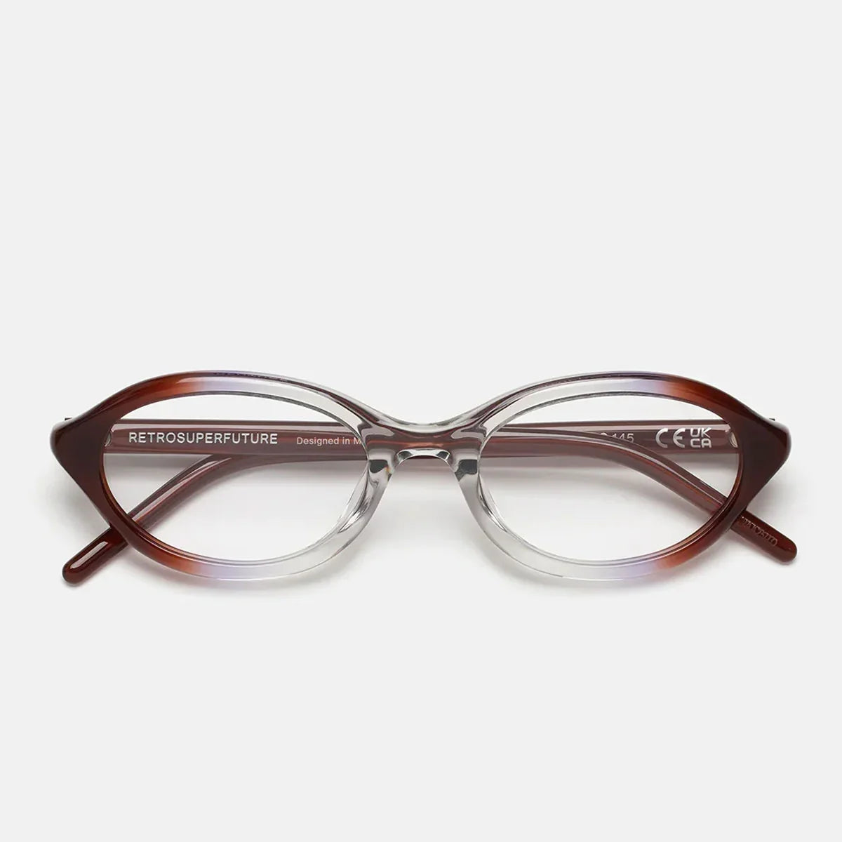 Retro Super Future Prescription Glasses Number 145 Side Fade Cmf Transparent Brown/Transparent Unisex