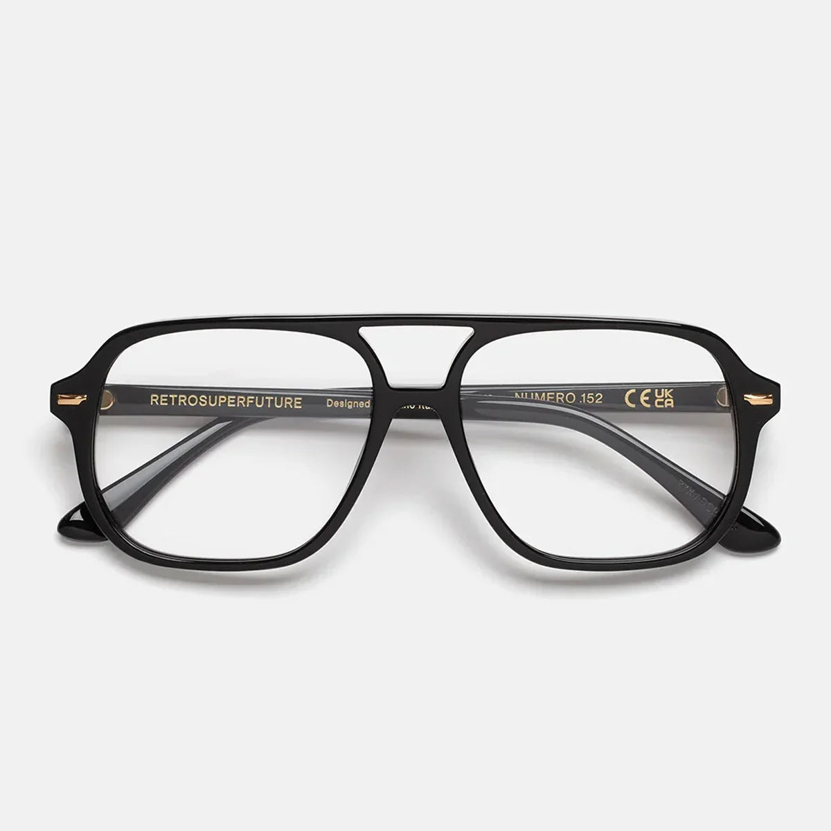 Retro Super Future Eyeglasses Numero 152 Black Z7 X Black/Transparent Unisex