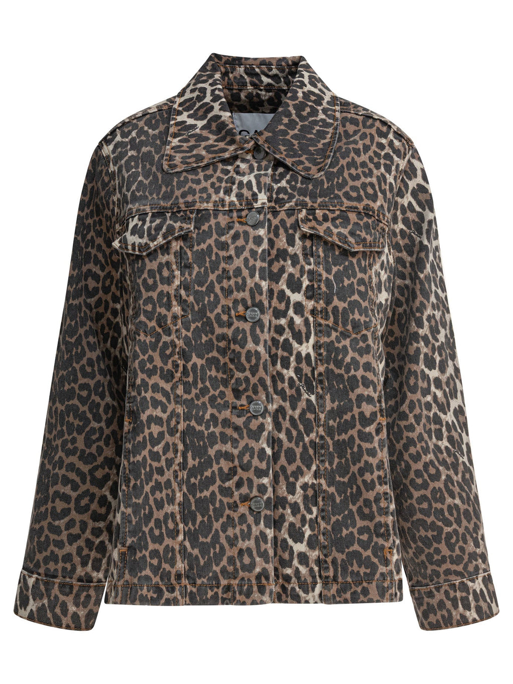 Ganni Leopard Denim Jacket
