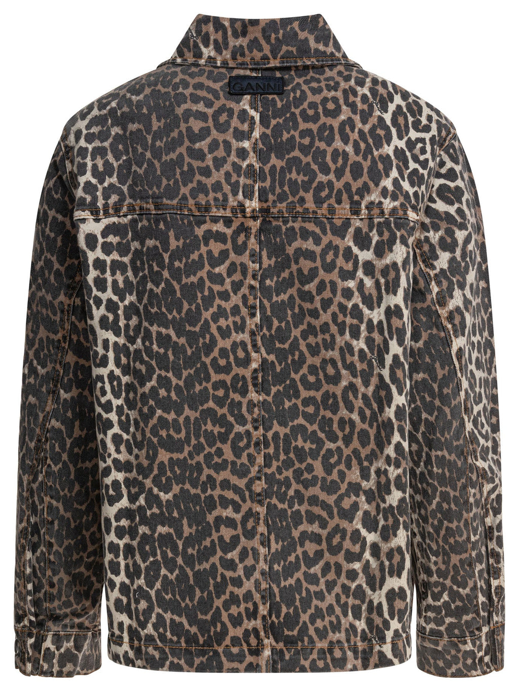 Ganni Leopard Denim Jacket
