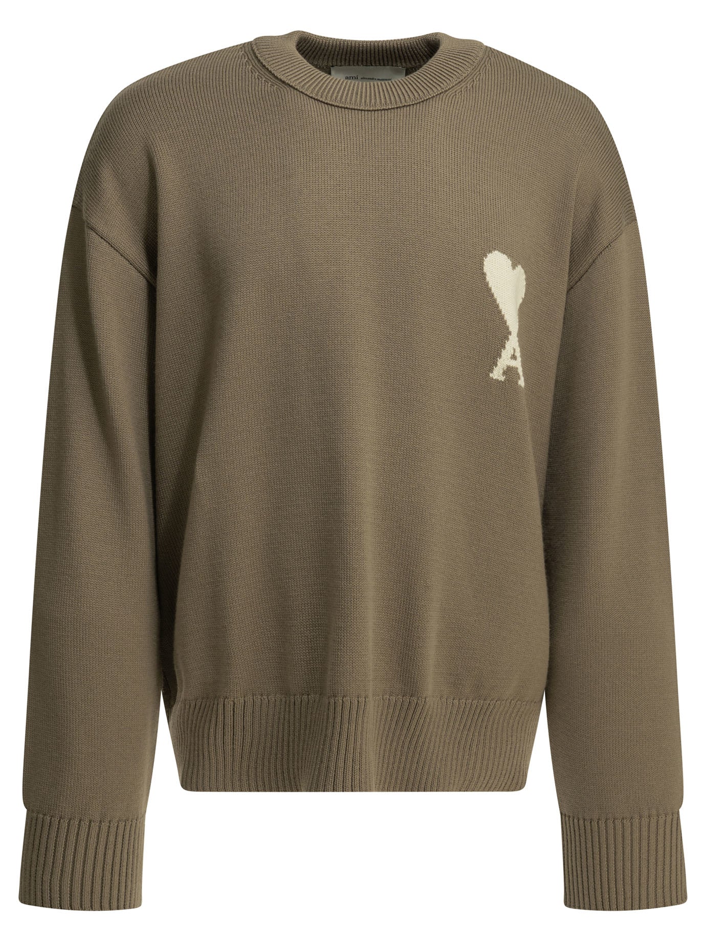 Ami Paris Wool Blend Crew Neck Sweater