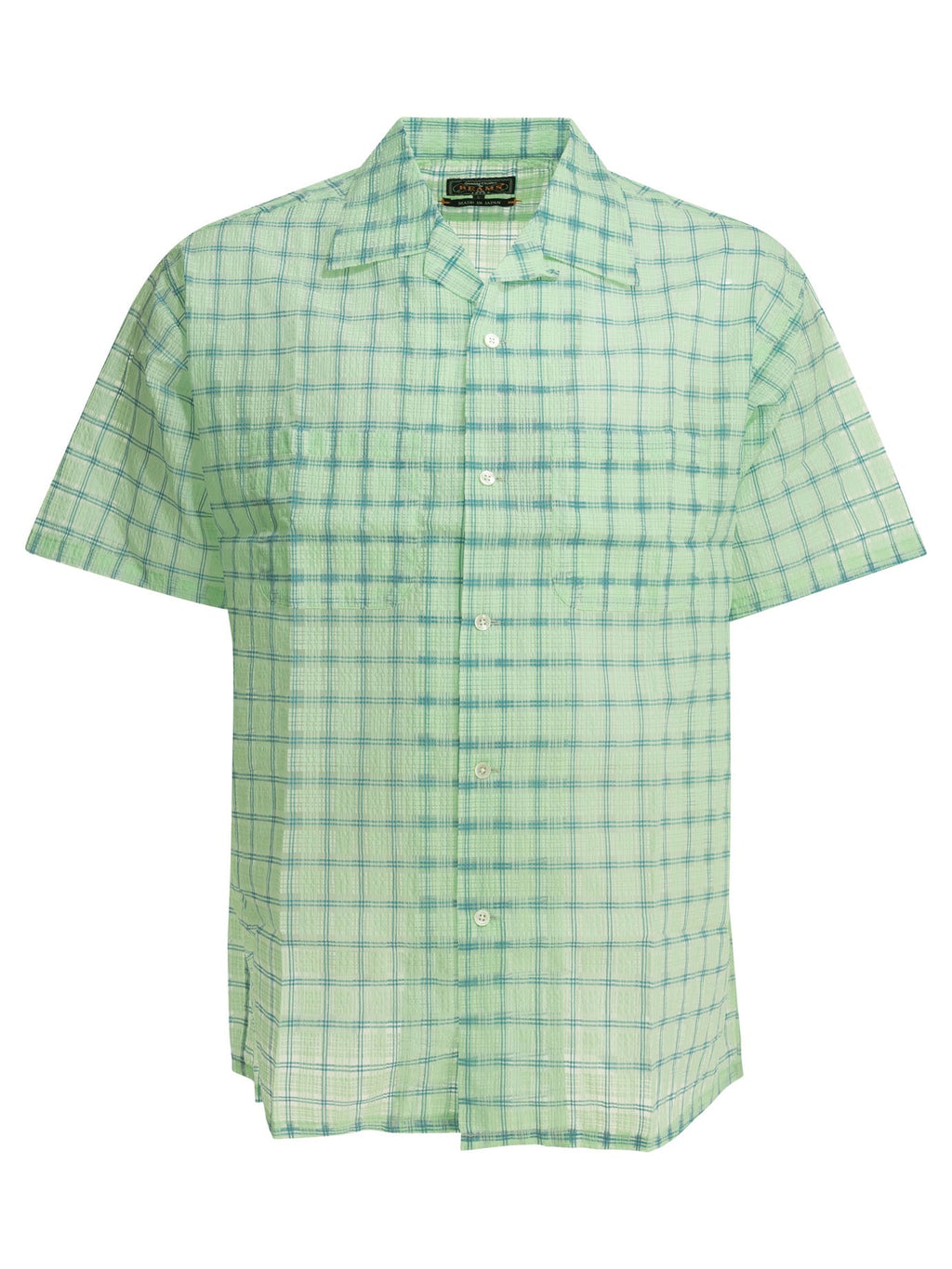Beams Plus "Open Collar Nylon Airy Plaid" Casual Shirt
