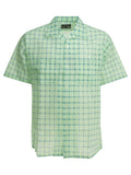 Beams Plus "Open Collar Nylon Airy Plaid" Casual Shirt