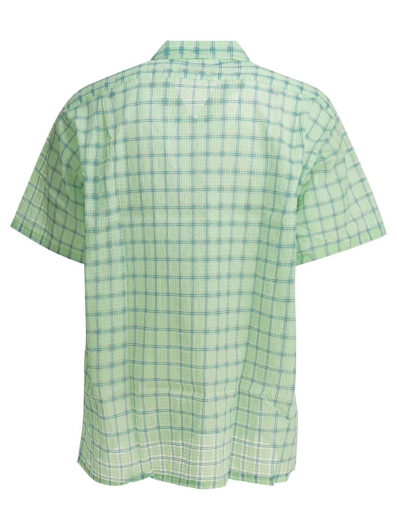 Beams Plus "Open Collar Nylon Airy Plaid" Casual Shirt