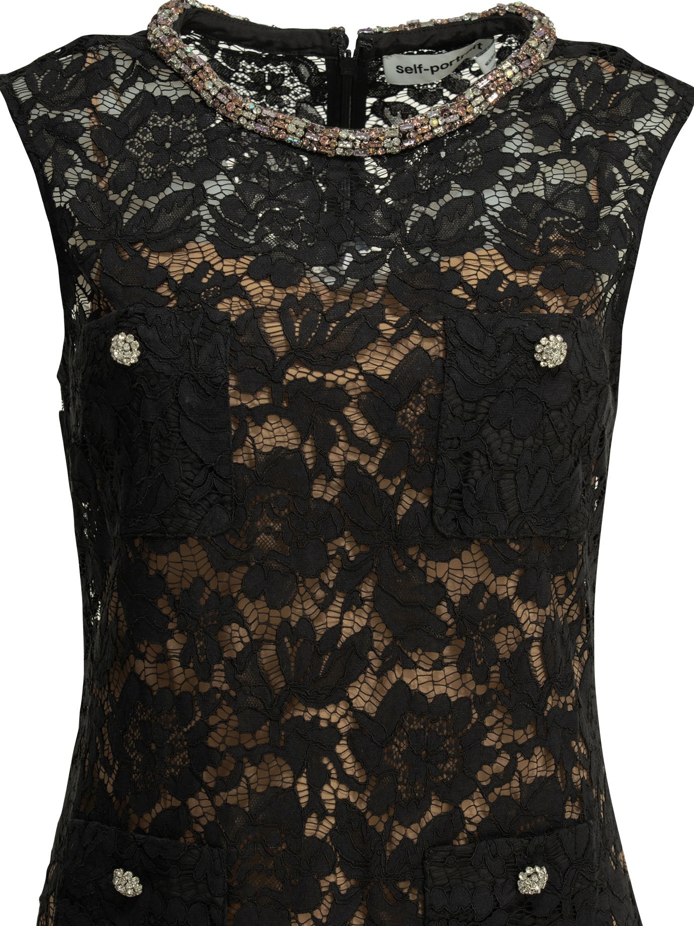 Self Portrait Embroidered Short Dress