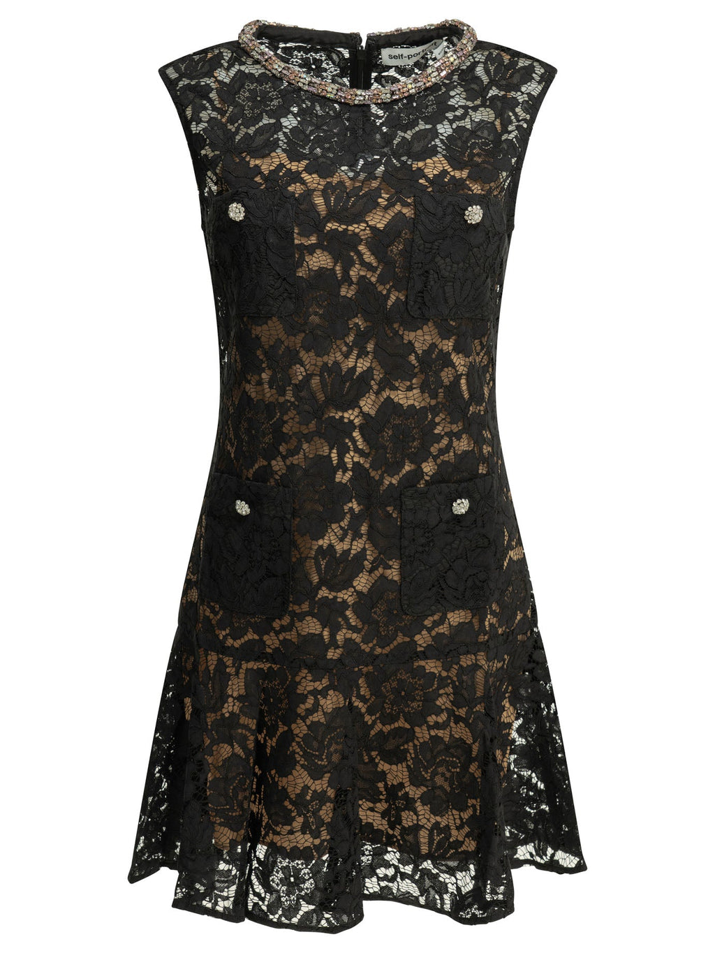 Self Portrait Embroidered Short Dress