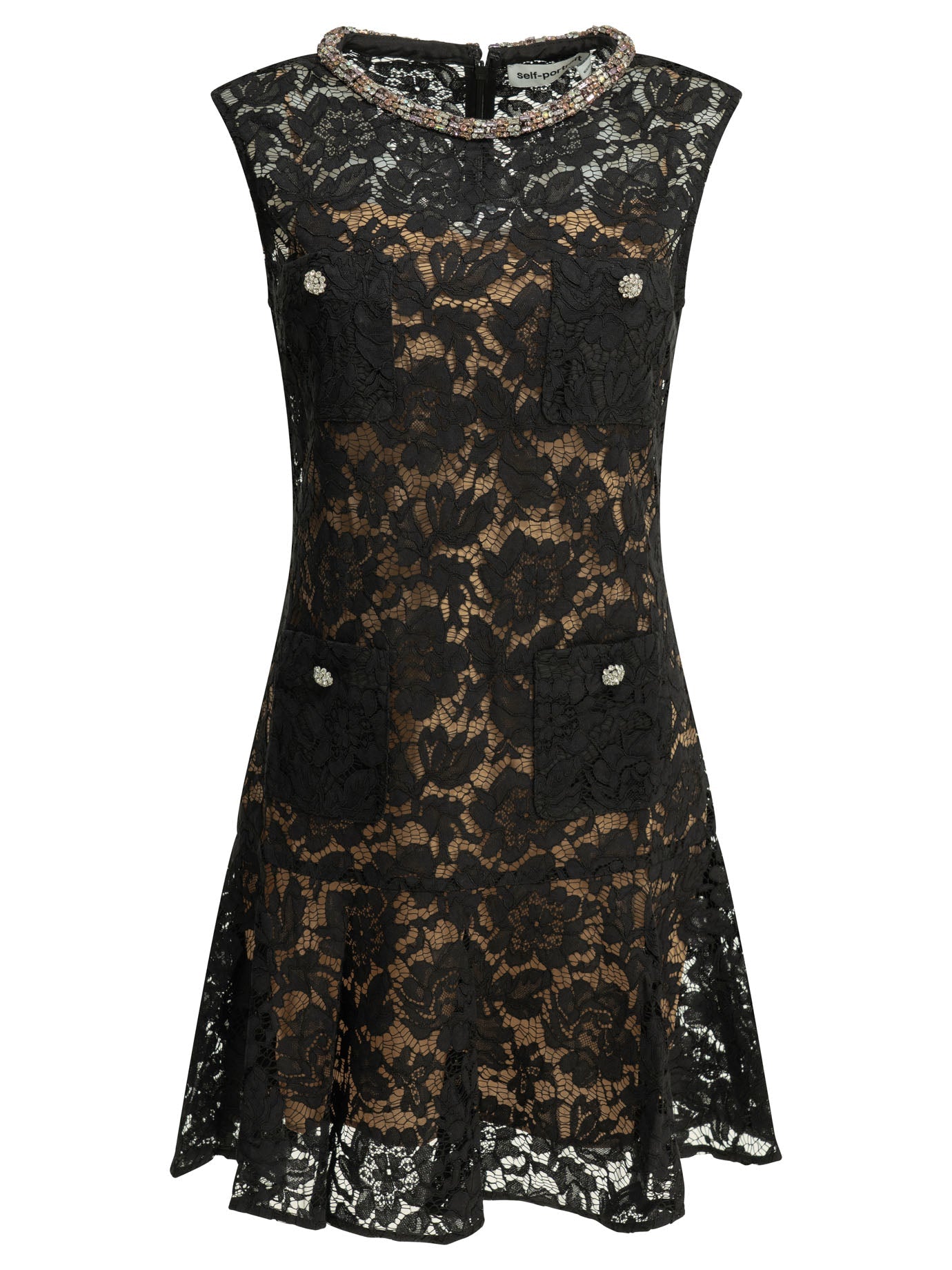 Self Portrait Embroidered Short Dress