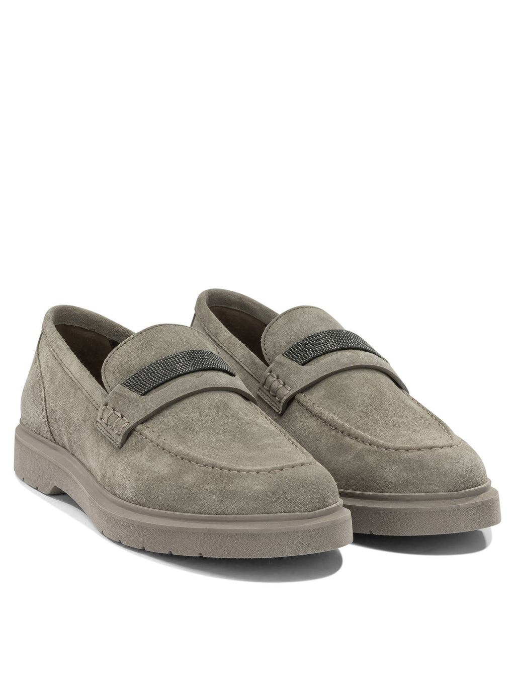 Brunello Cucinelli Suede Loafers With Charm