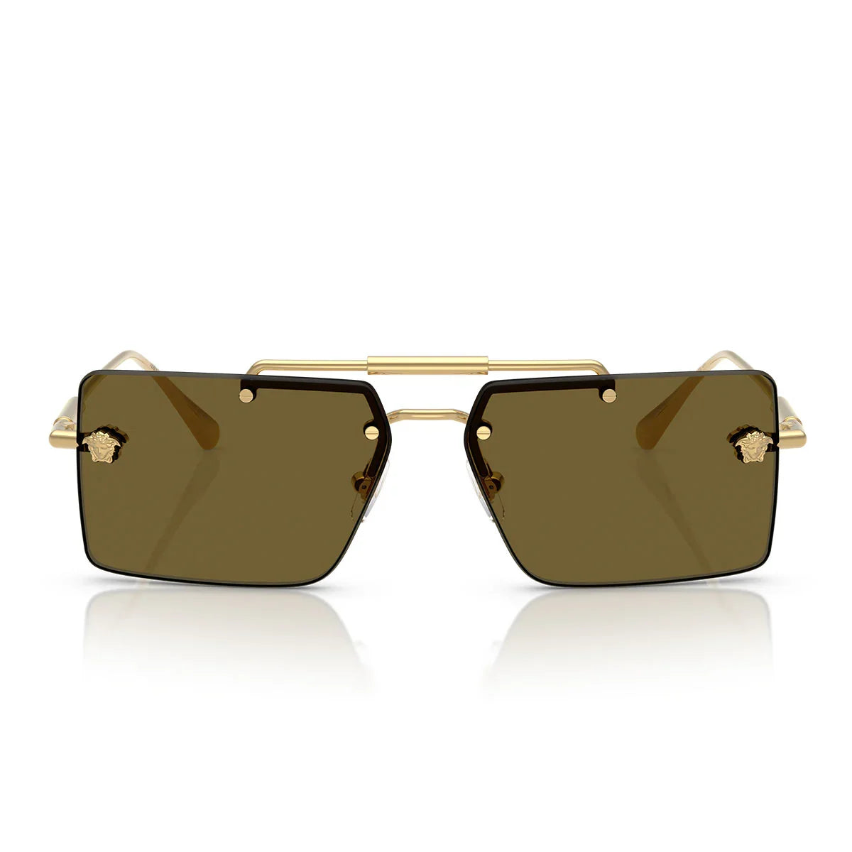 Versace Sunglasses Ve2245 100273 Gold/Dark Brown Unisex