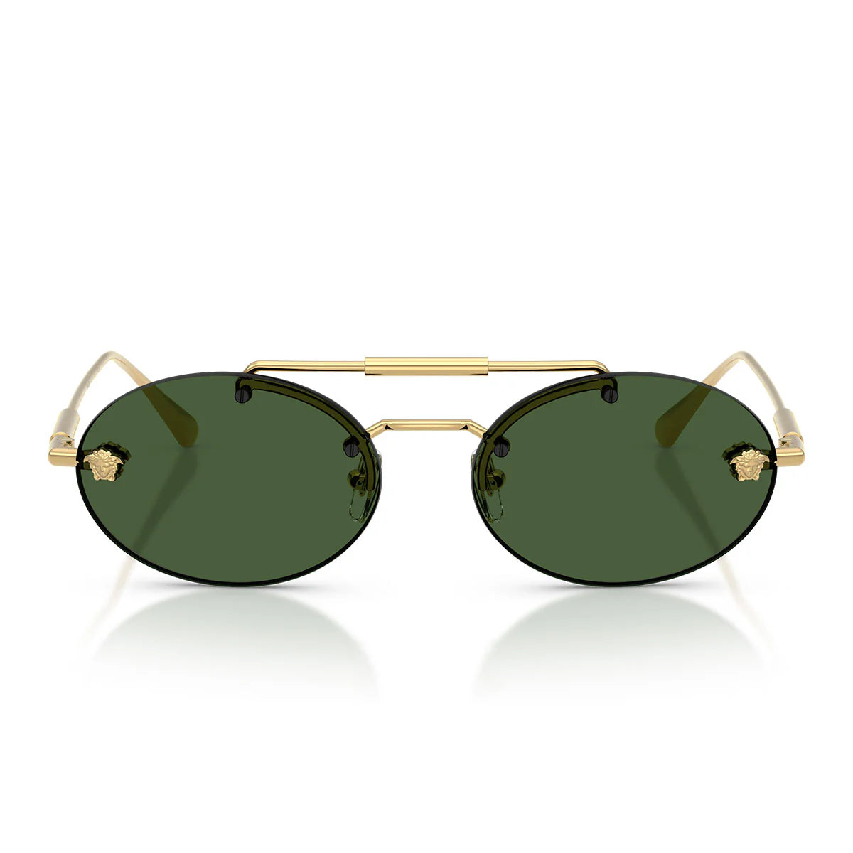 Versace Sunglasses Ve2295 100271 Gold/Dark Green Women