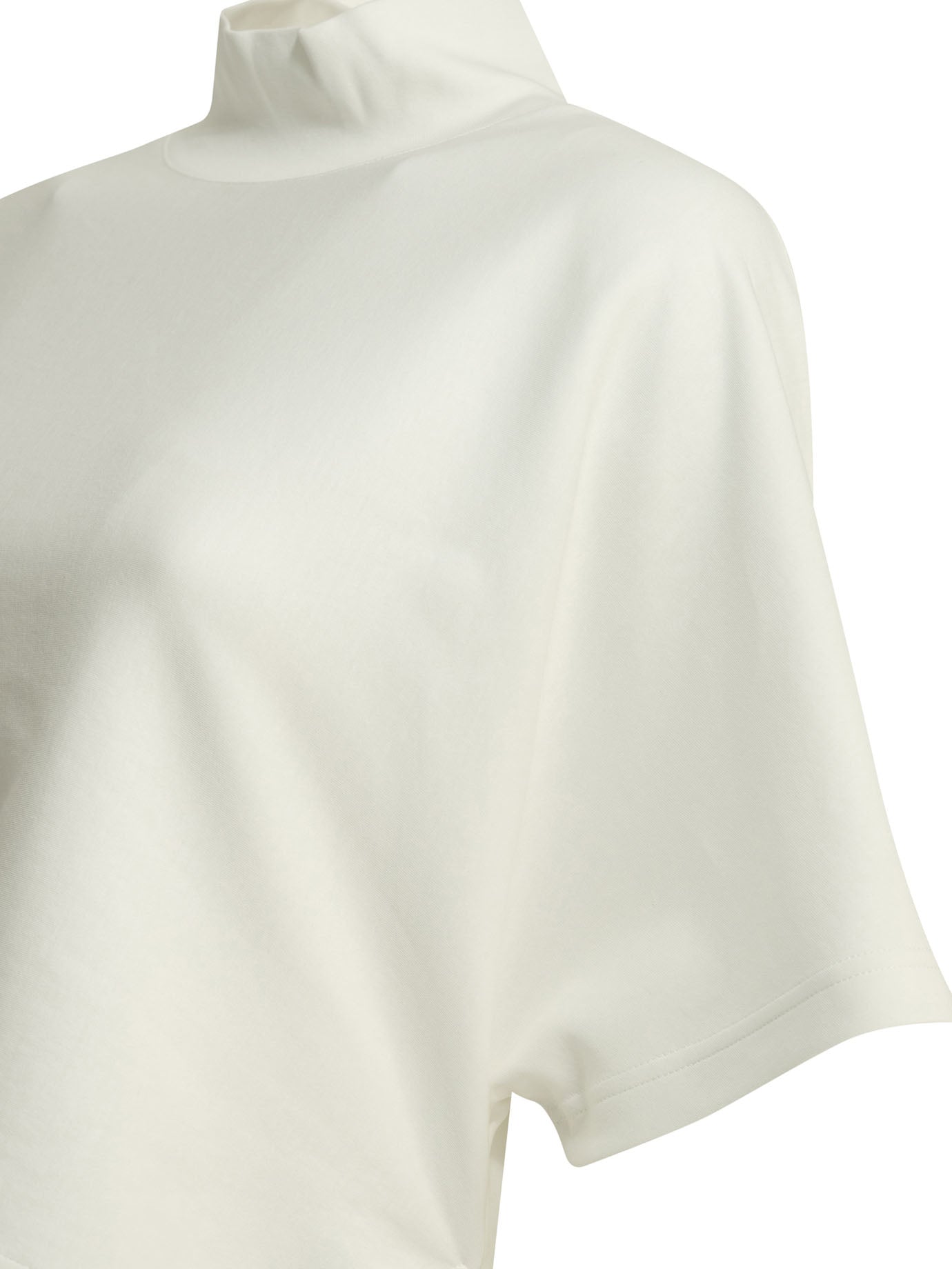 Alaïa Asymmetrical Mock Neck T Shirt