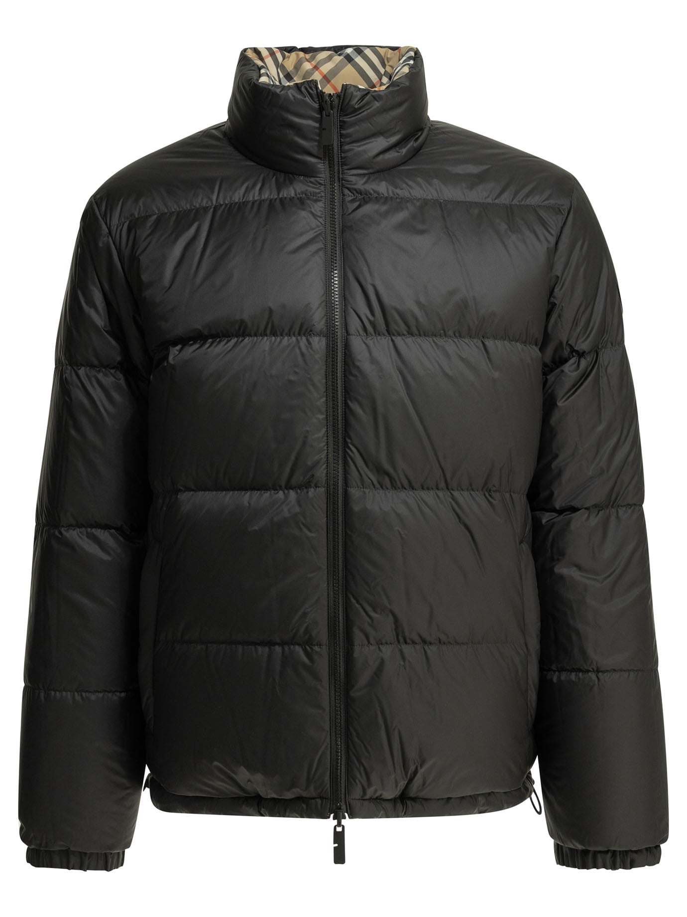 Burberry "Snowdon Check Reversible" Short Down Jacket