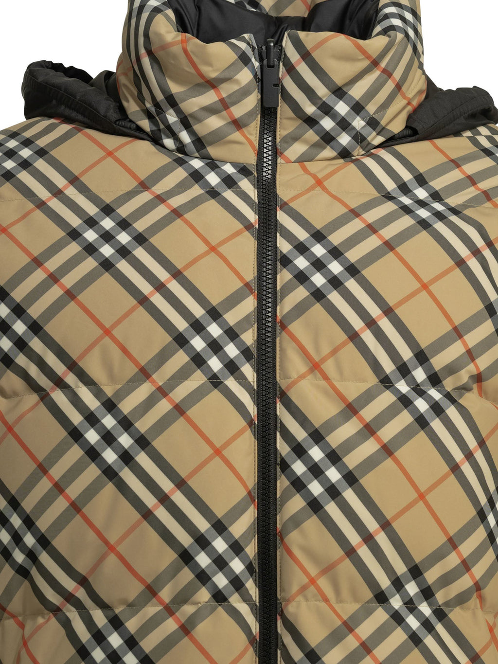 Burberry "Snowdon Check Reversible" Short Down Jacket