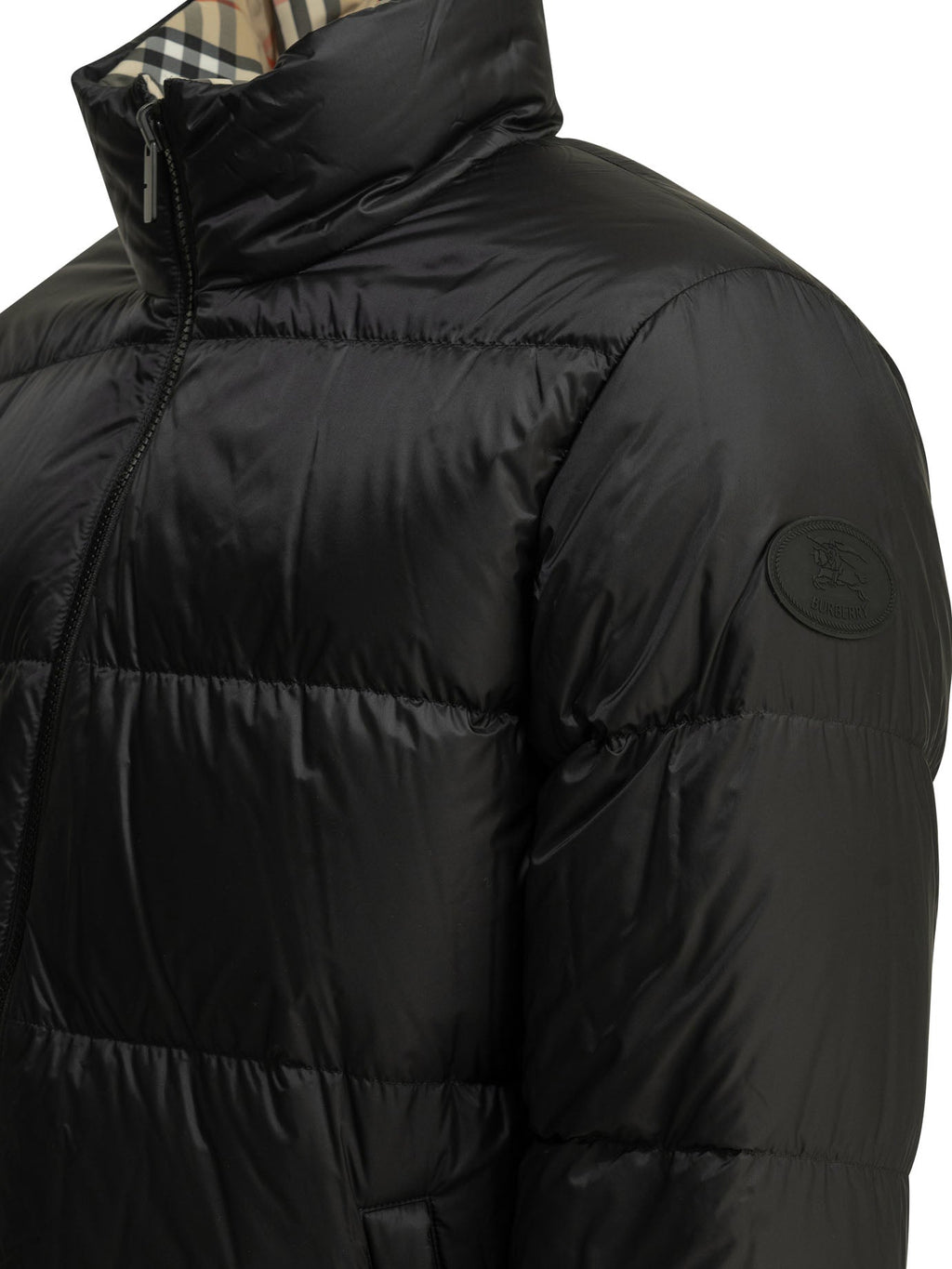 Burberry "Snowdon Check Reversible" Short Down Jacket