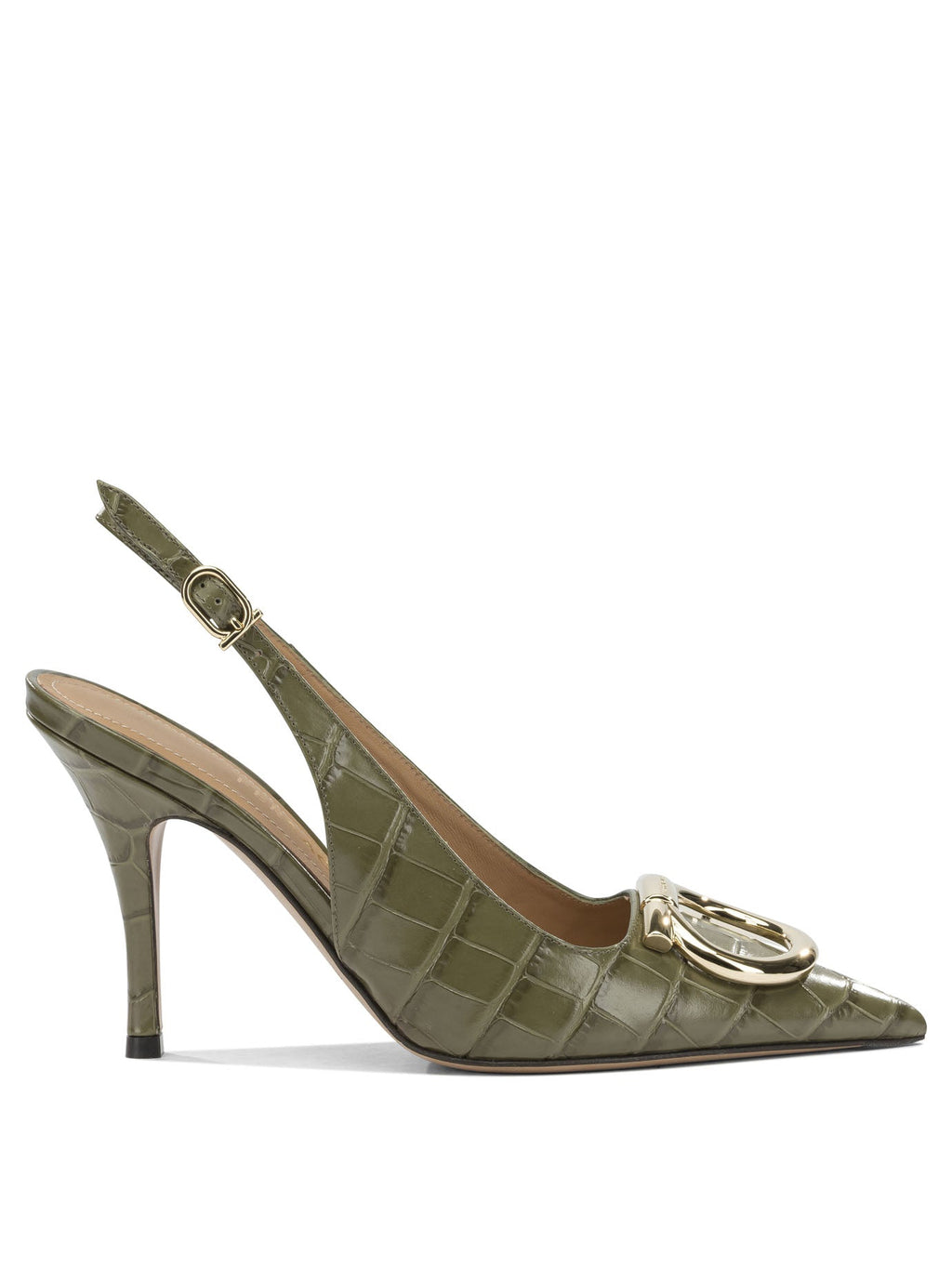 Ferragamo "Sara Croc 65 Mm" Slingback