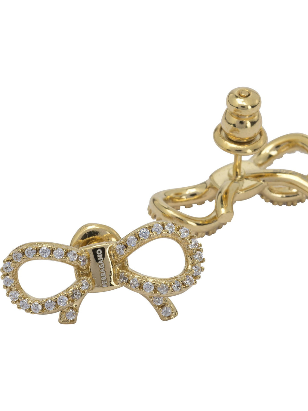 Ferragamo Bow Earrings With Rhinestones