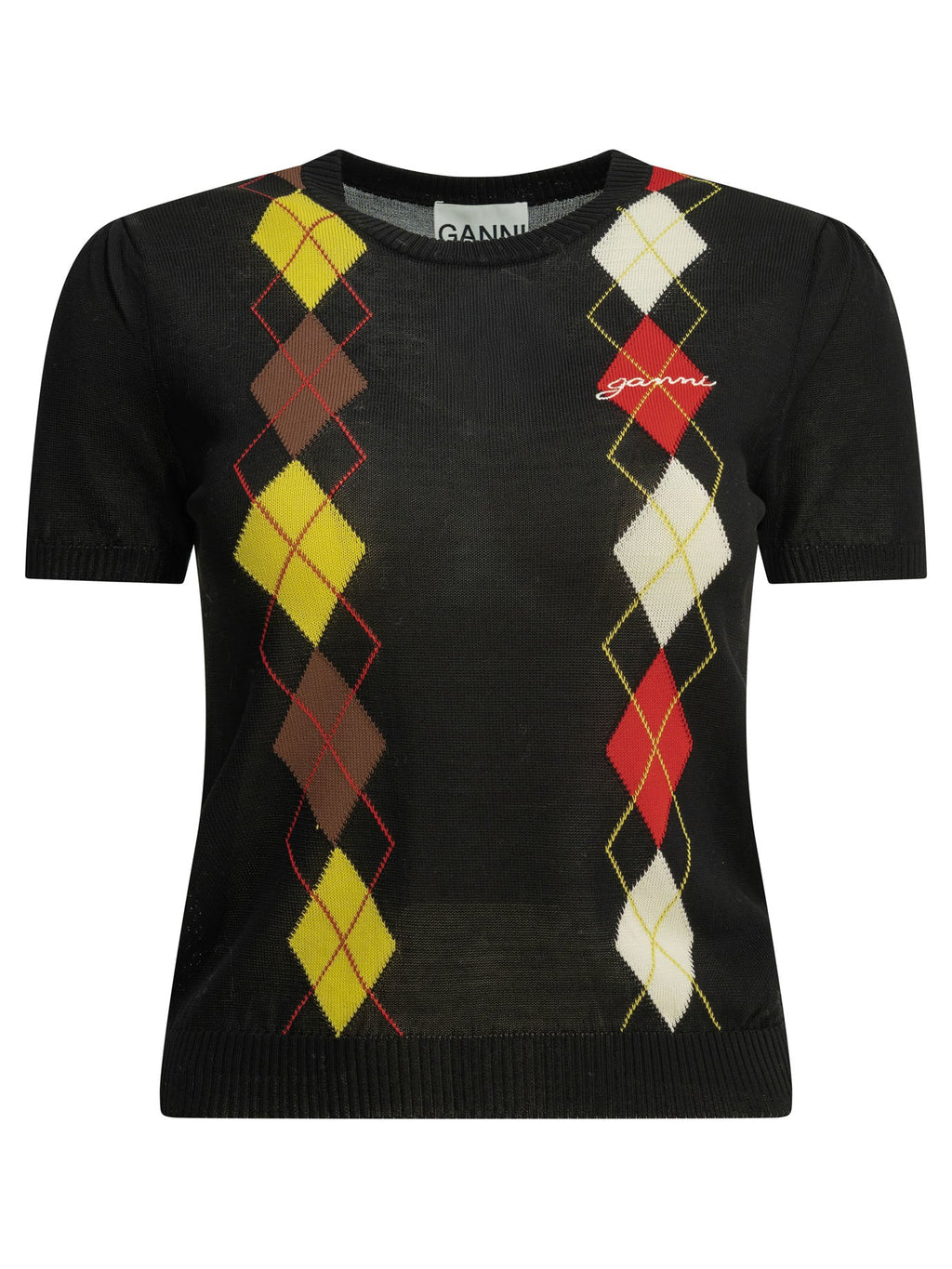 Ganni "Argyle" Crewneck Sweater