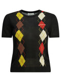 Ganni "Argyle" Crewneck Sweater
