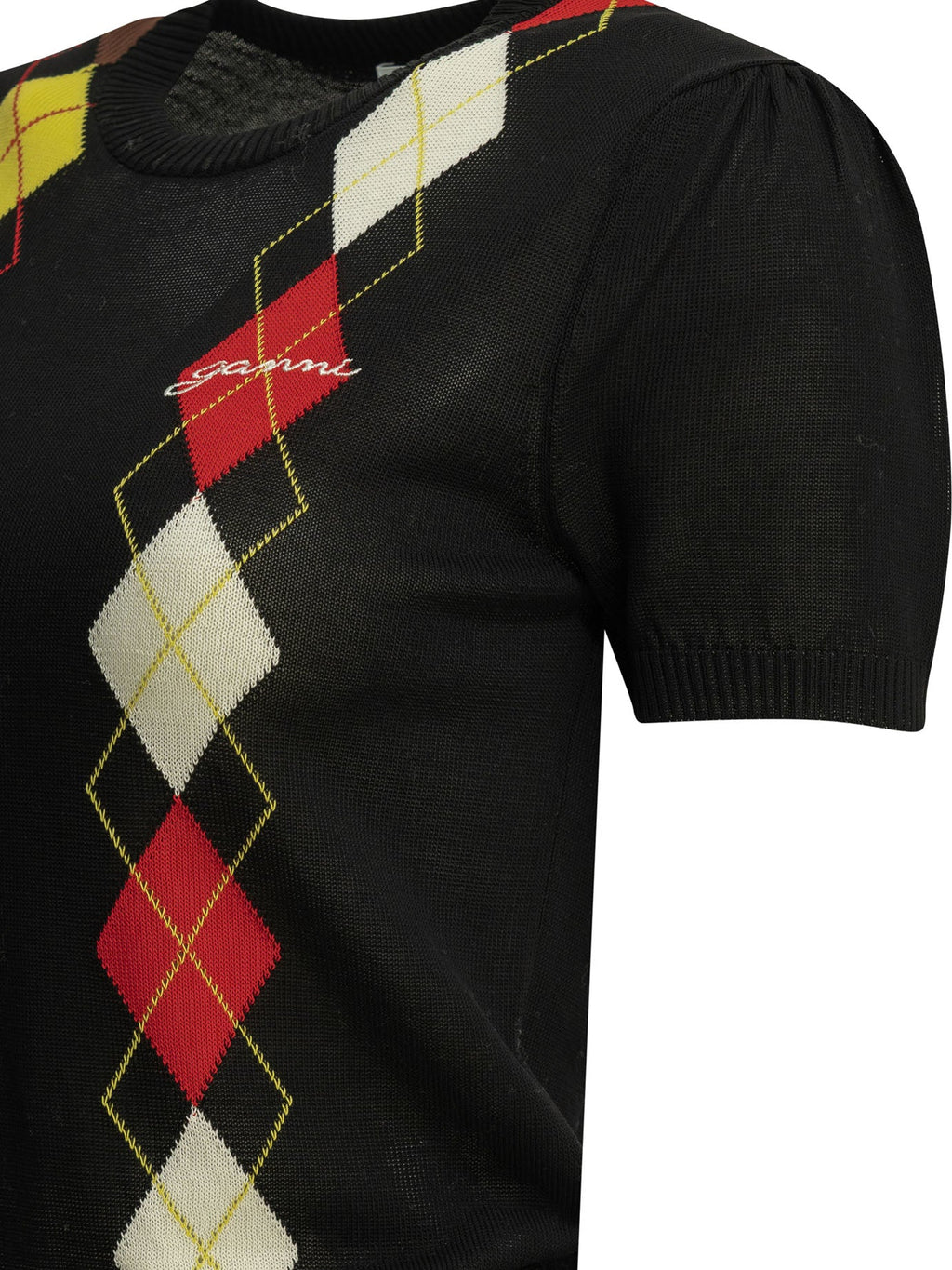 Ganni "Argyle" Crewneck Sweater