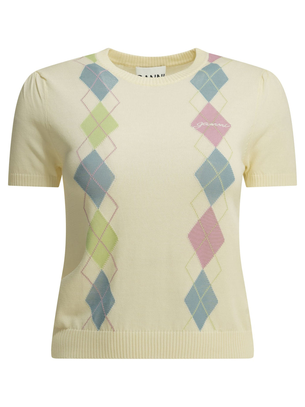 Ganni "Argyle" Crewneck Sweater
