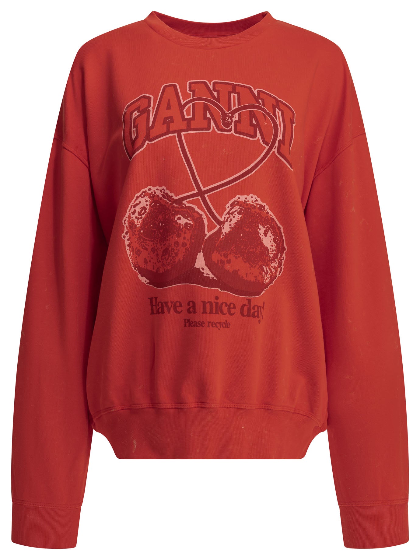 Ganni "Cherries" Crewneck Sweatshirt