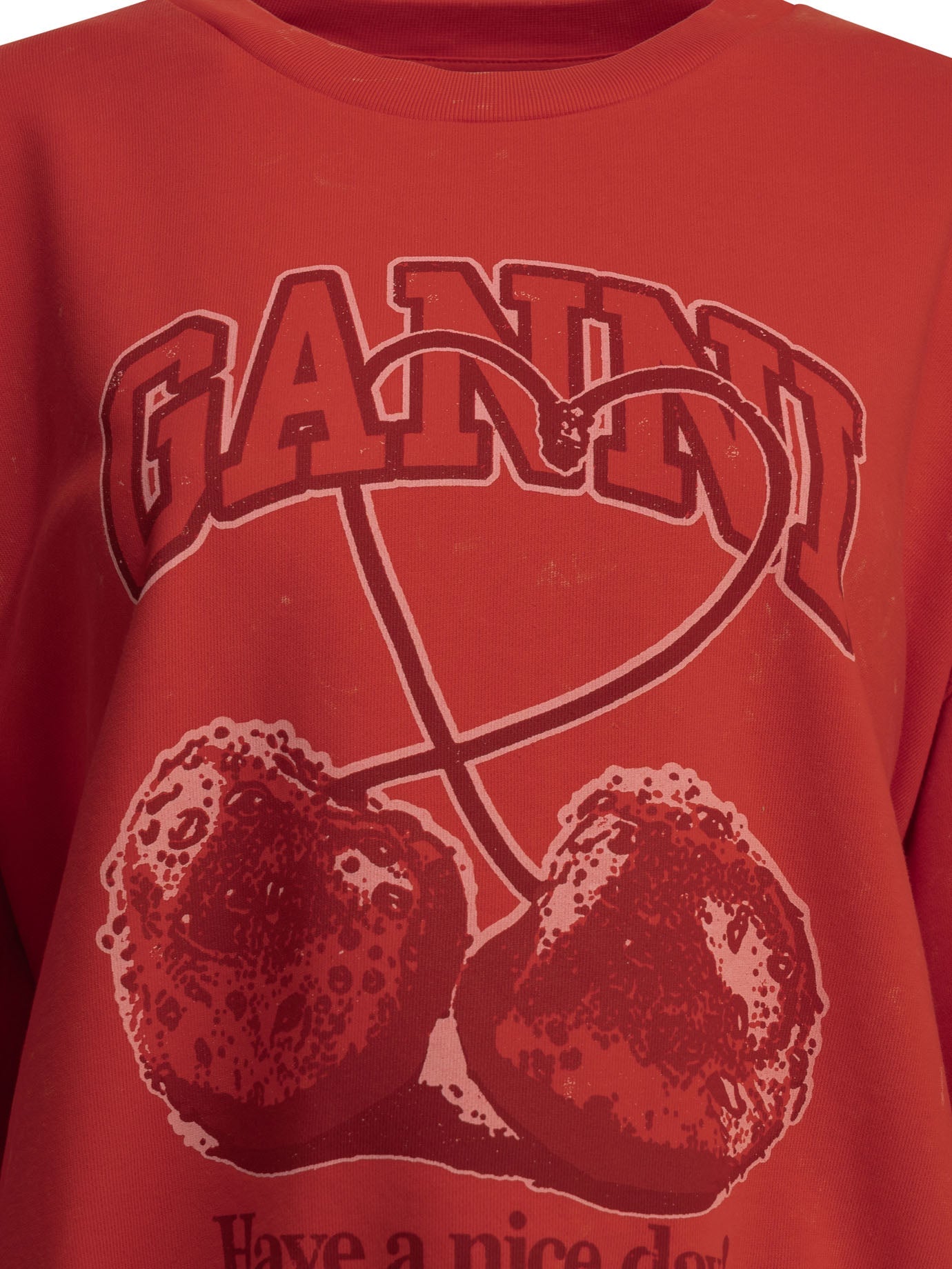 Ganni "Cherries" Crewneck Sweatshirt