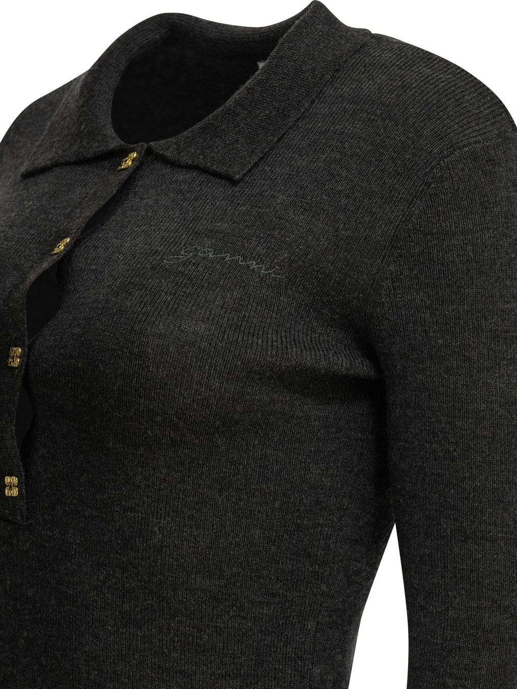 Ganni Logo Polo Sweater