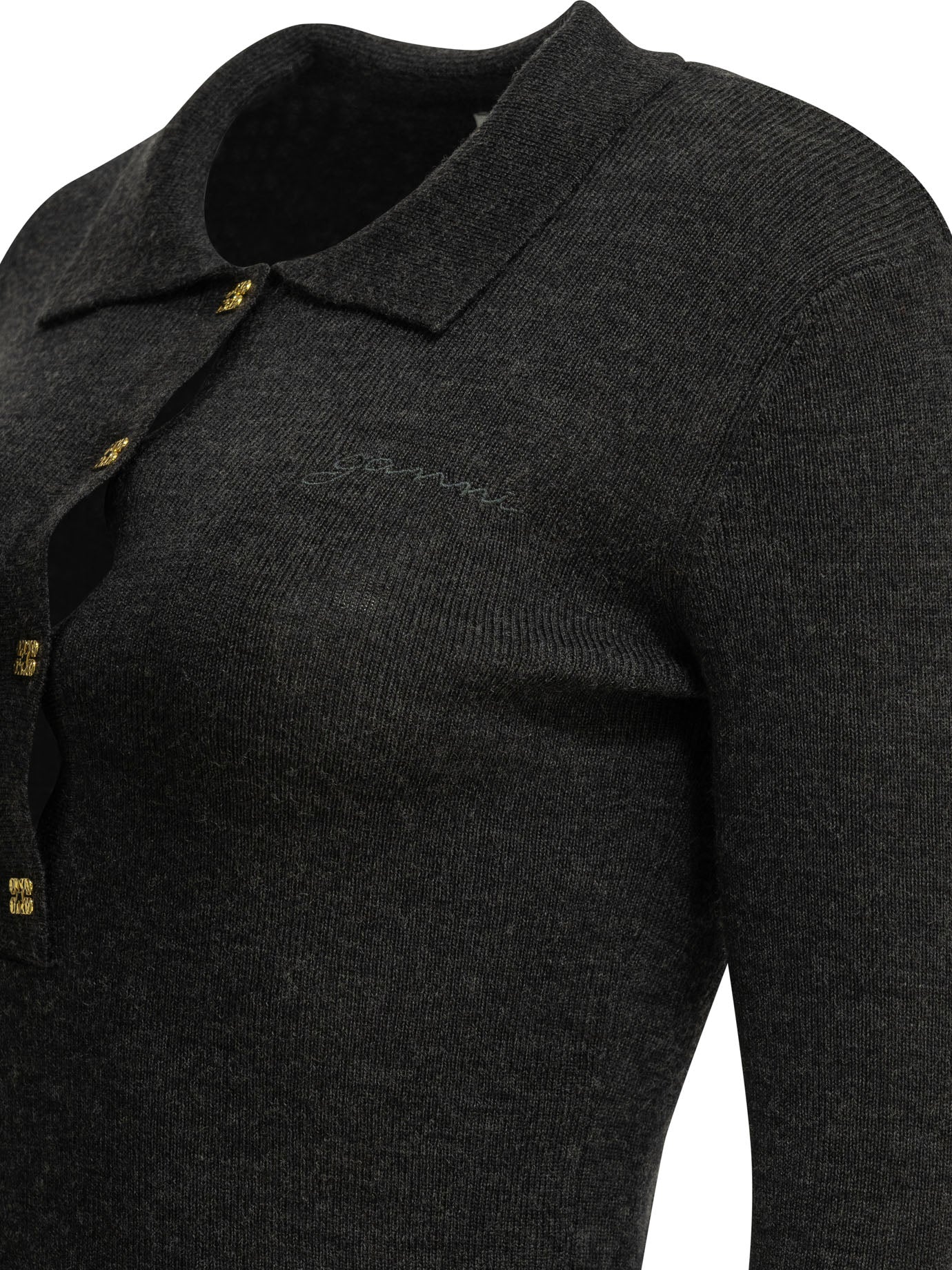 Ganni Logo Polo Sweater