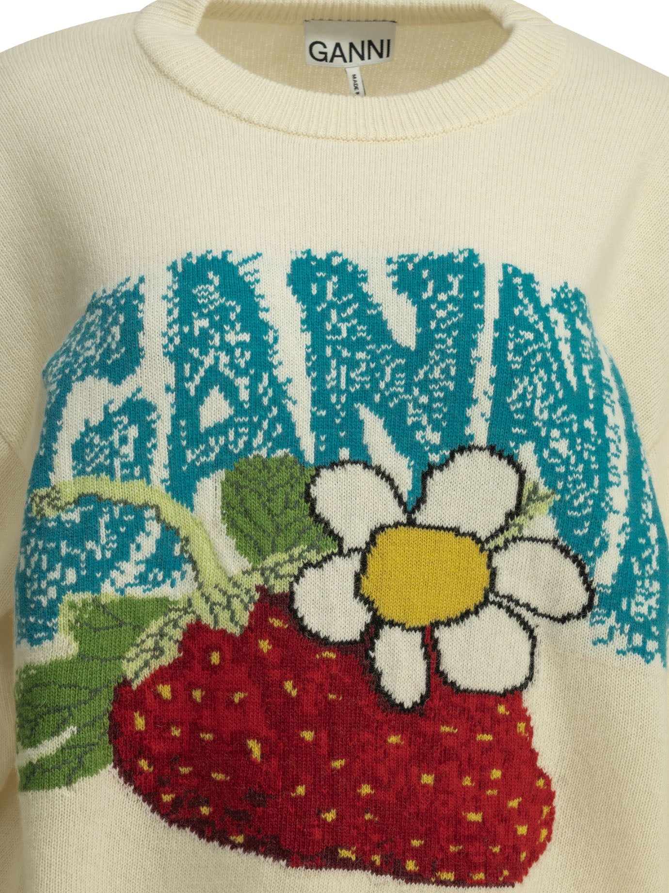 Ganni "Strawberry" Crew Neck Sweater