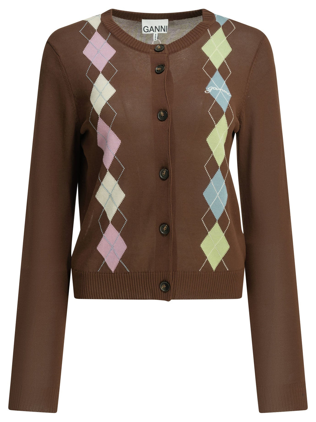 Ganni "Argyle" Cardigan