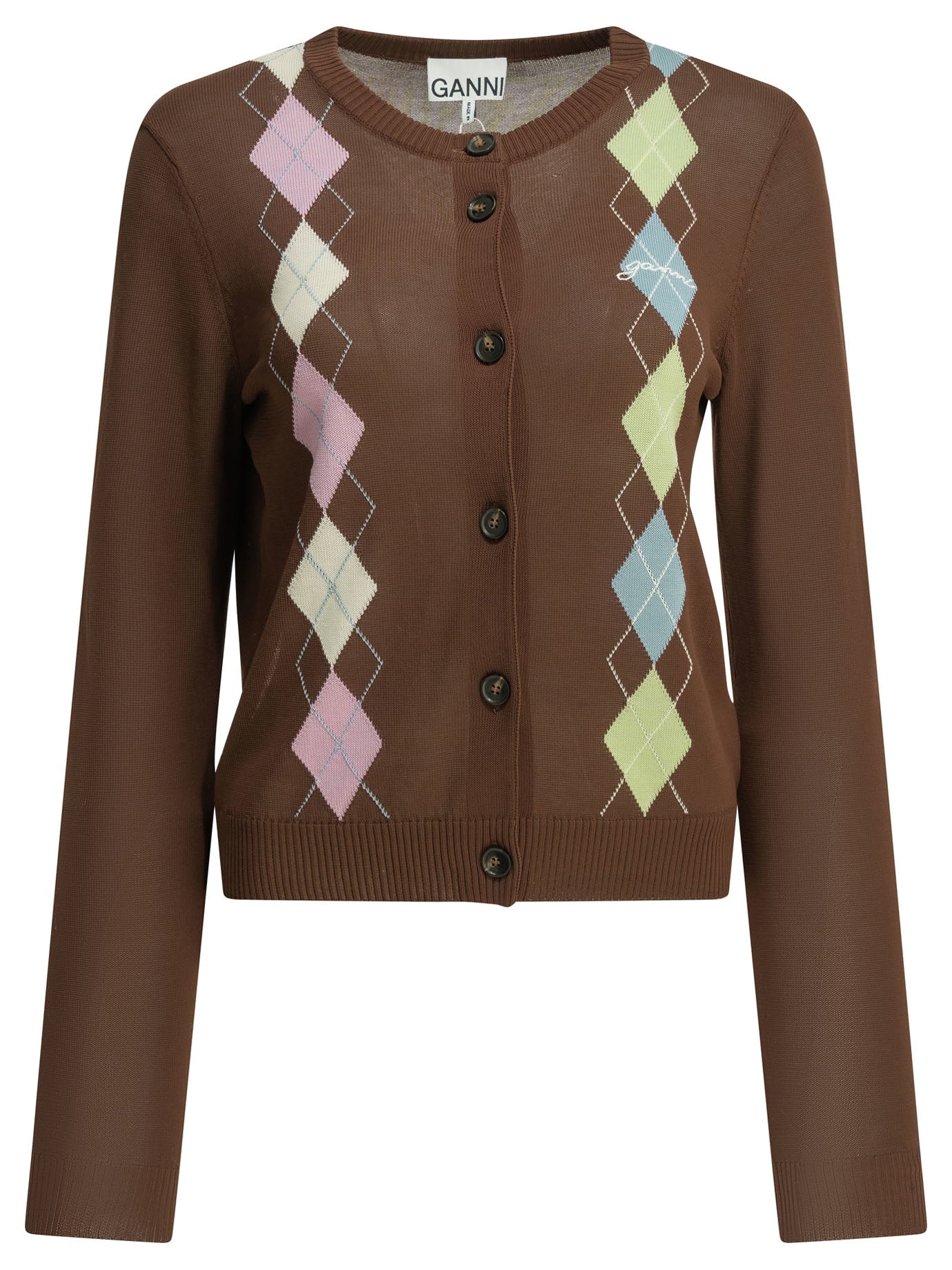 Ganni "Argyle" Cardigan