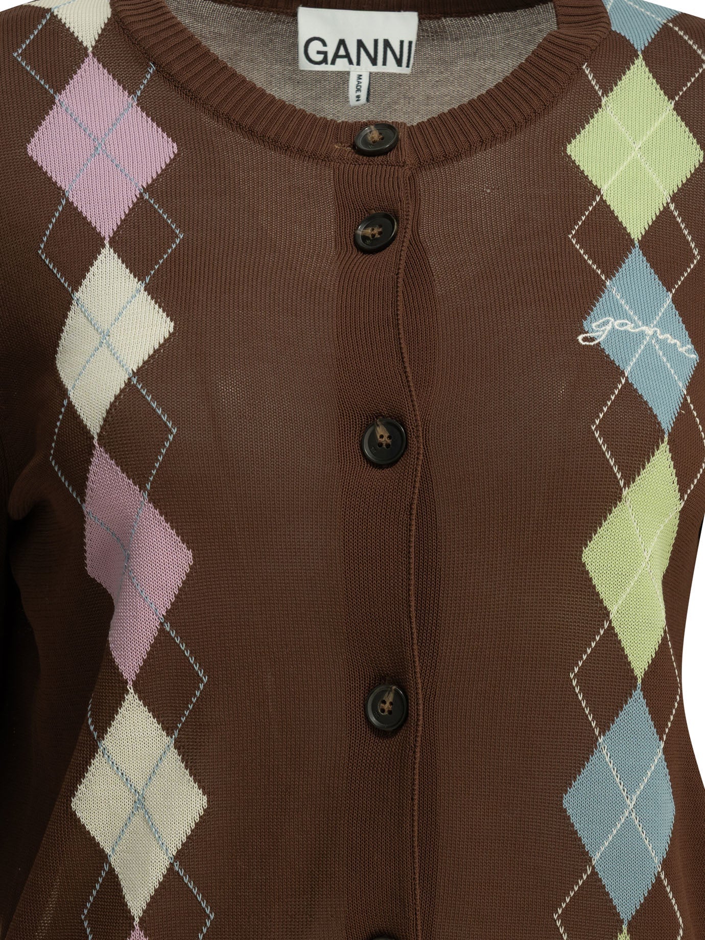 Ganni "Argyle" Cardigan