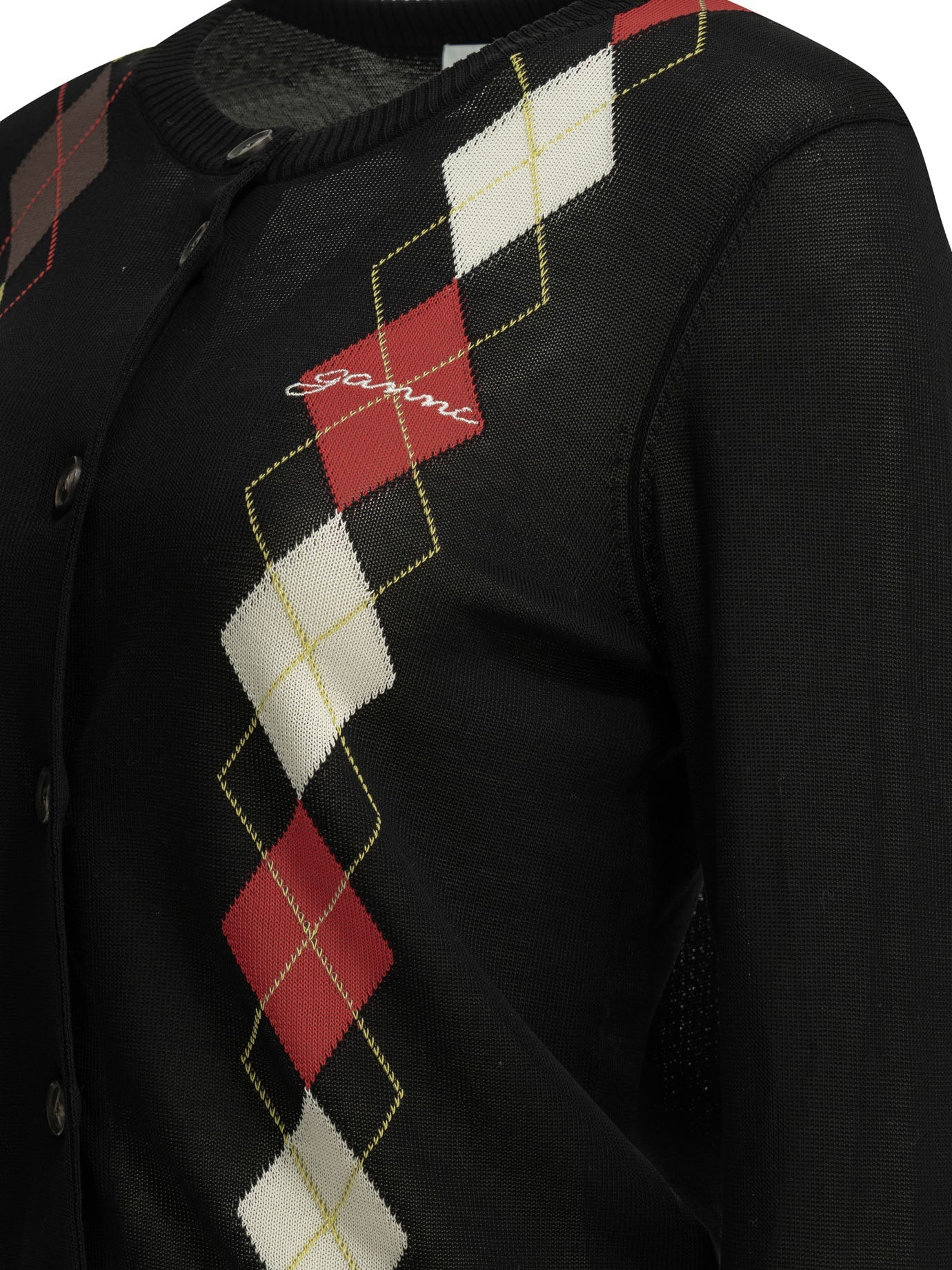 Ganni "Argyle" Cardigan