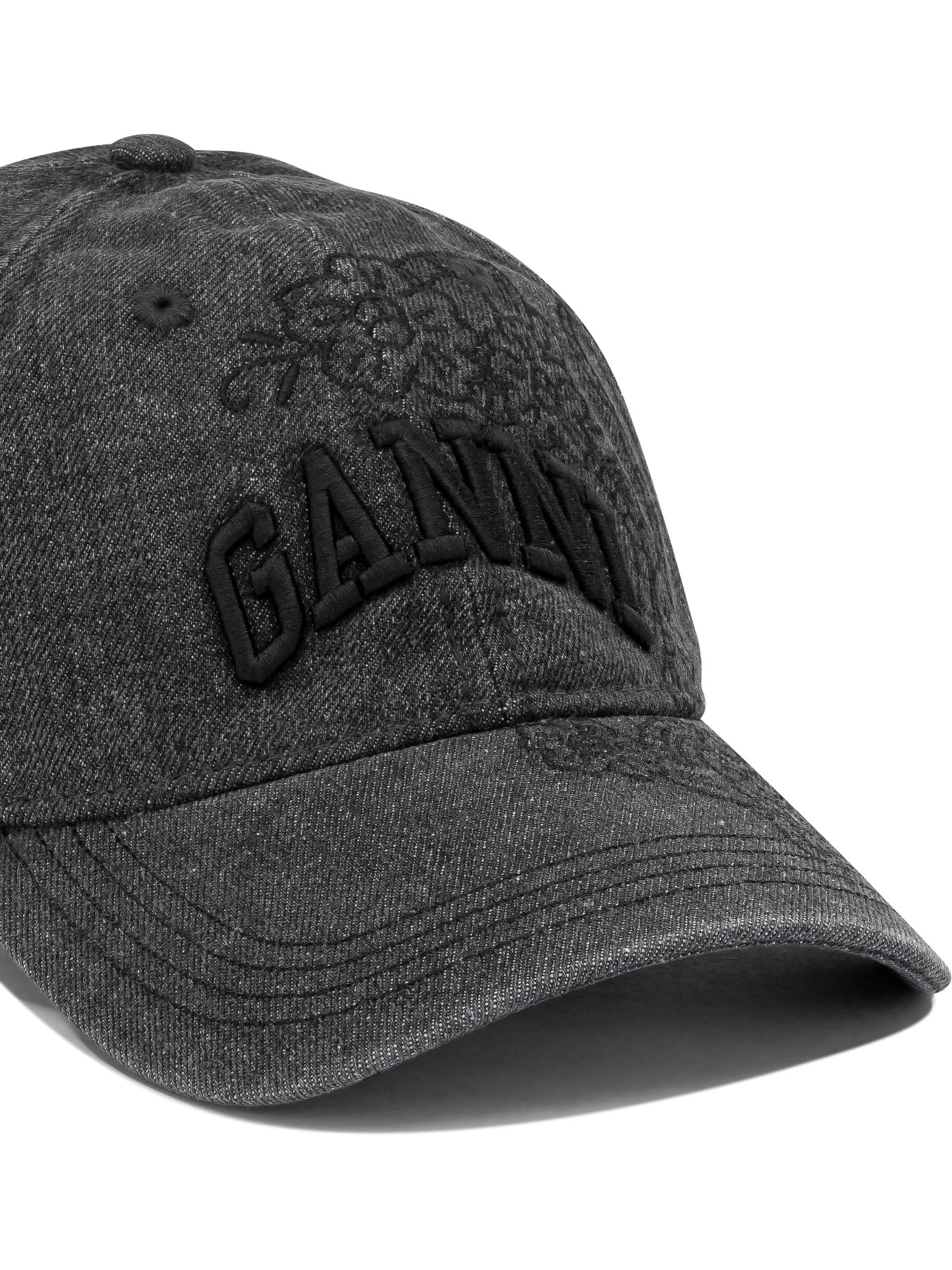 Ganni Denim Baseball Cap