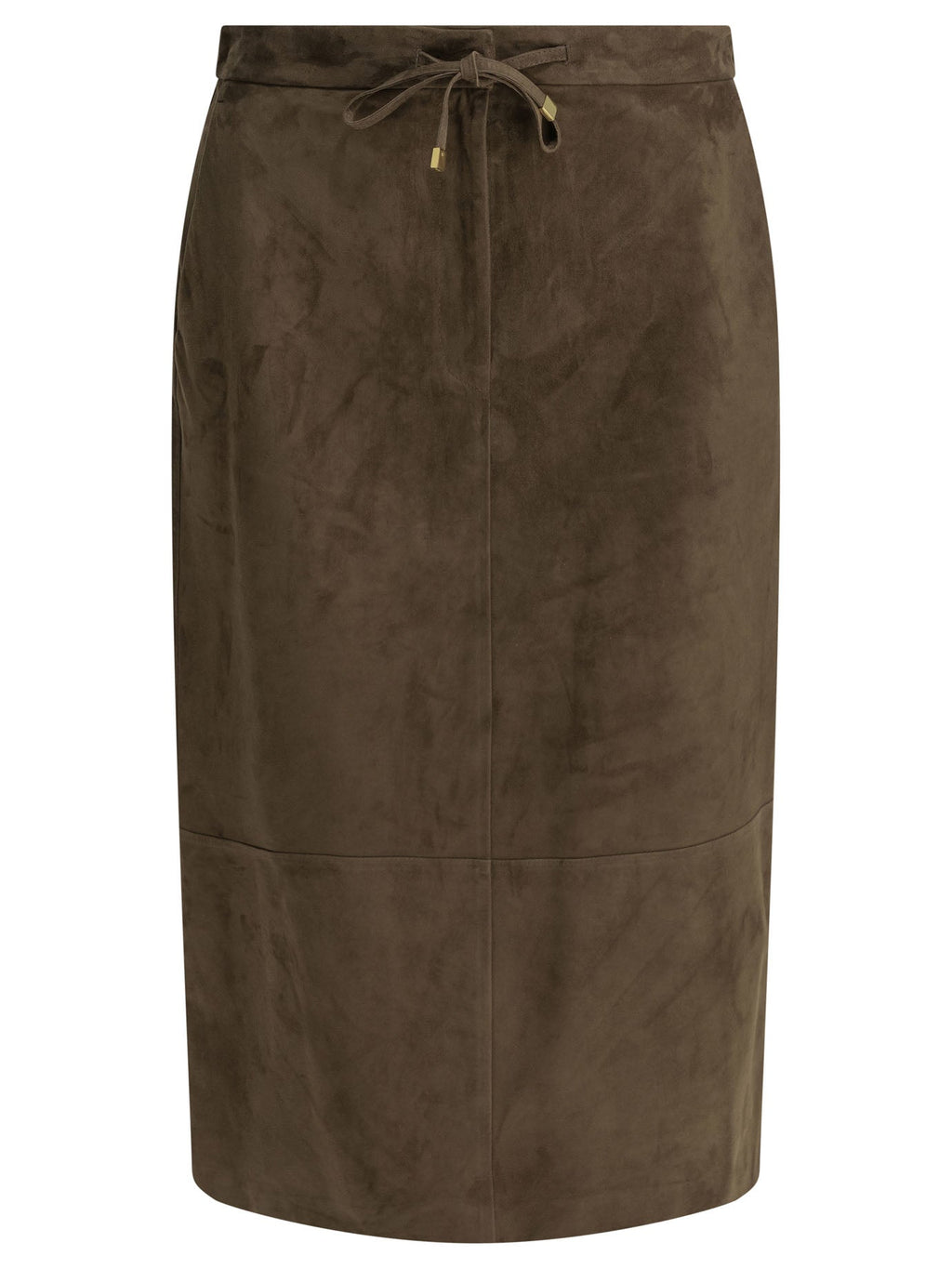 Max Mara S Suede Leather Midi Skirt