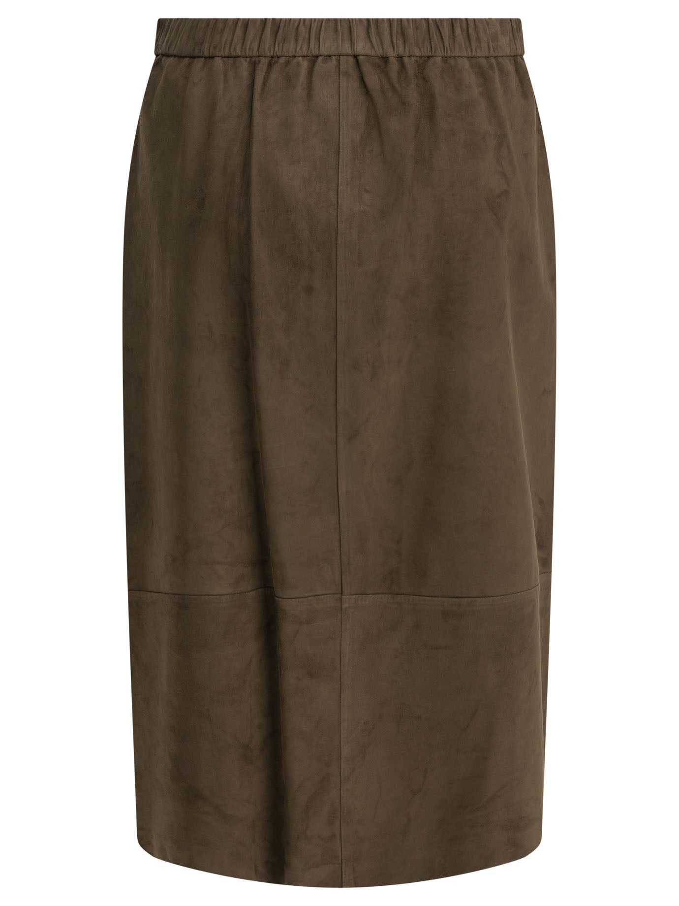 Max Mara S Suede Leather Midi Skirt