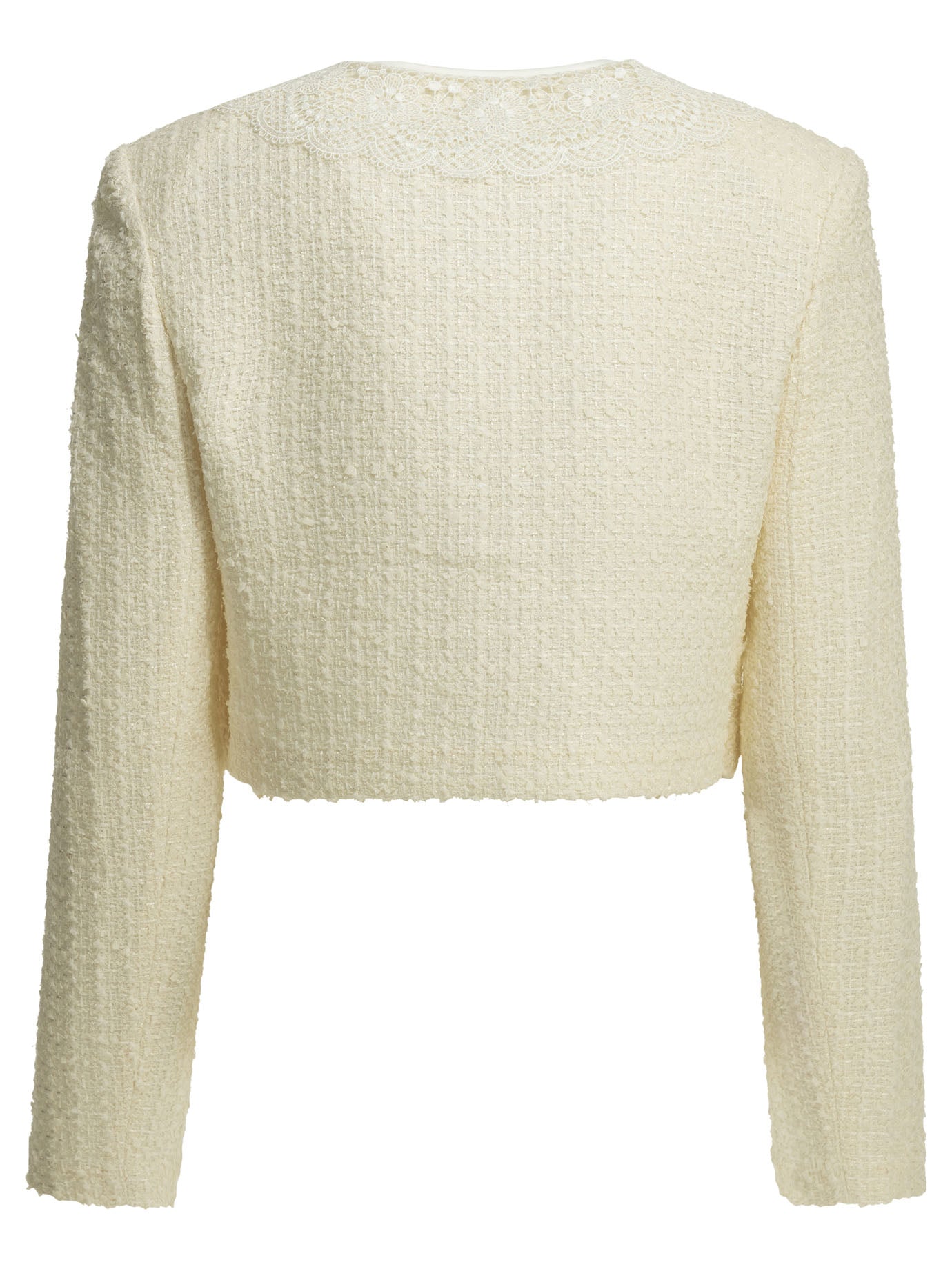 Self Portrait Bouclé Blazer With Lace Details