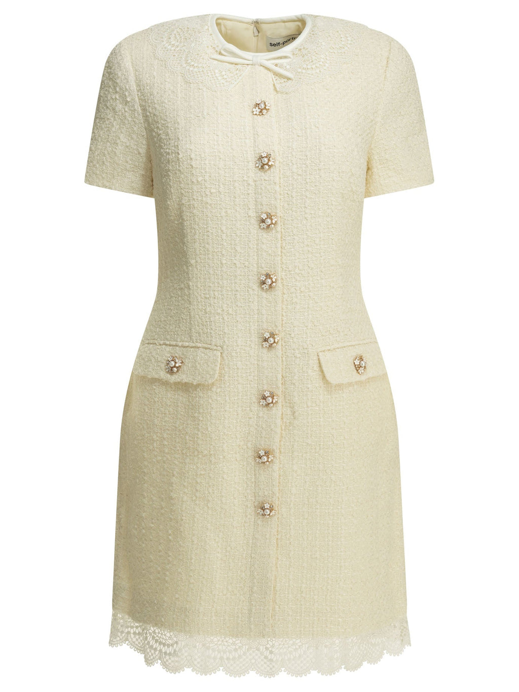 Self Portrait Short Dress With Lace Details