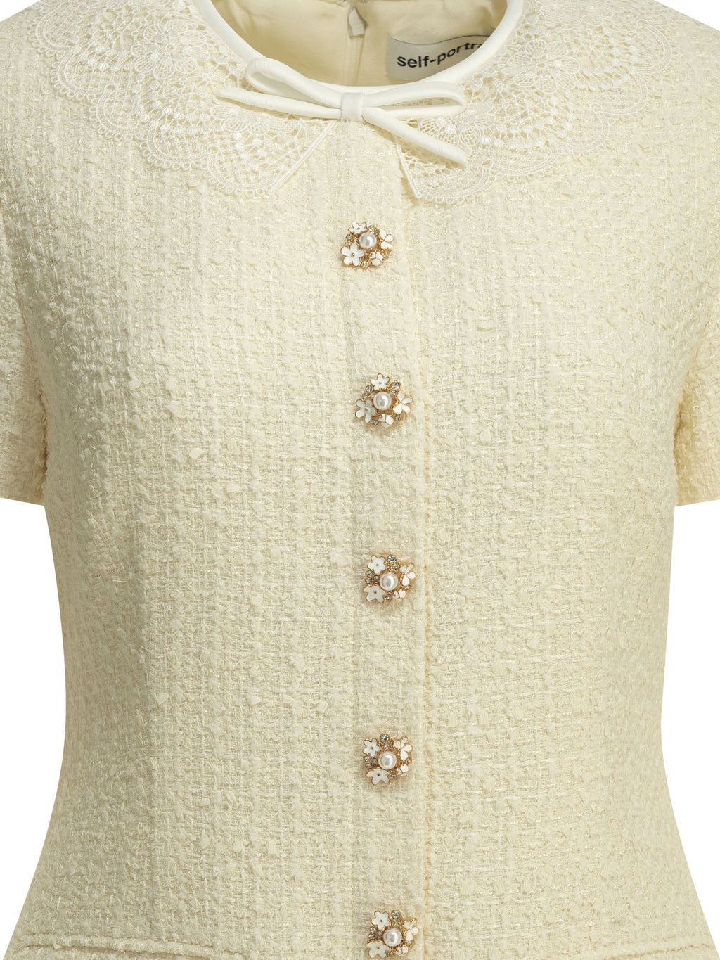 Self Portrait Short Dress With Lace Details