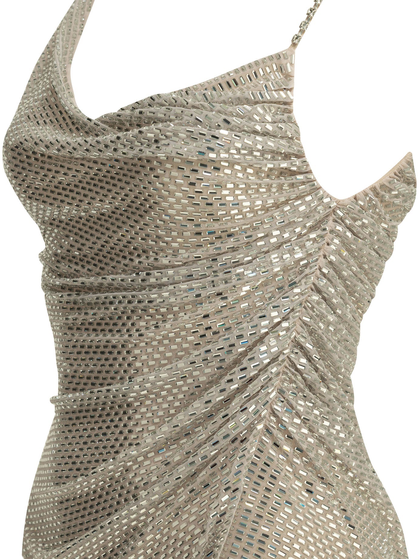 Self Portrait Short Dress With Rhinestones